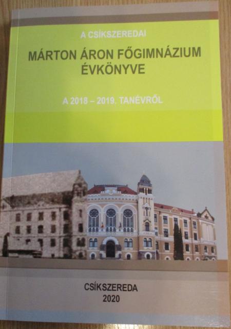 Megjelent a Márton Áron Főgimnázium évkönyve a 2018-2019. tanévről